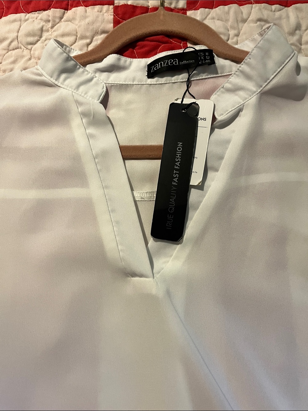 Zanzea White Split-Neck V-Blouse